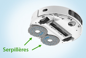 Dessous d'un aspirateur robot laveur